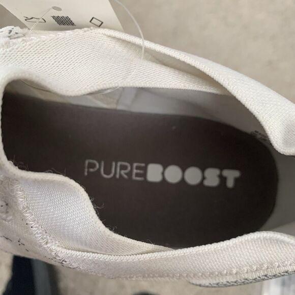 adidas PureBoost RBL Mens 12.5 Raw White Grey Running Pull-On Lace Ups NEW - Picture 8 of 9